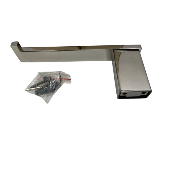 2 Chrome Wall Mount Toilet Paper Holder Modern Design 4c - Picture 4 of 6